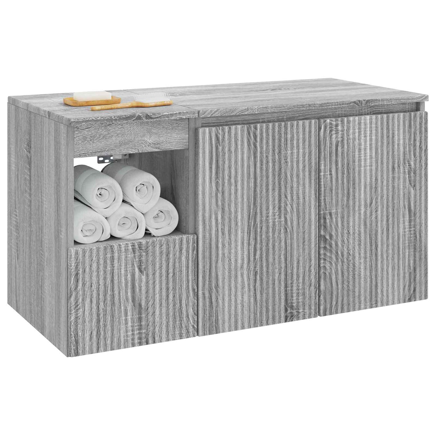 Badezimmermöbel-Set 2 stk. Grau Sonoma Holzwerkstoff