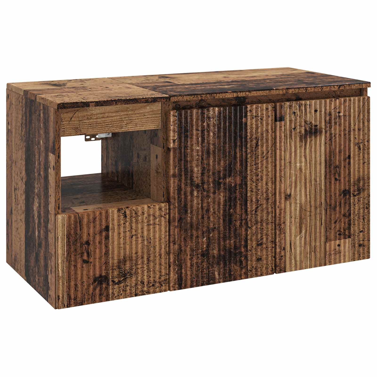 Badezimmermöbel-Set 2 stk. Altholz Holzwerkstoff