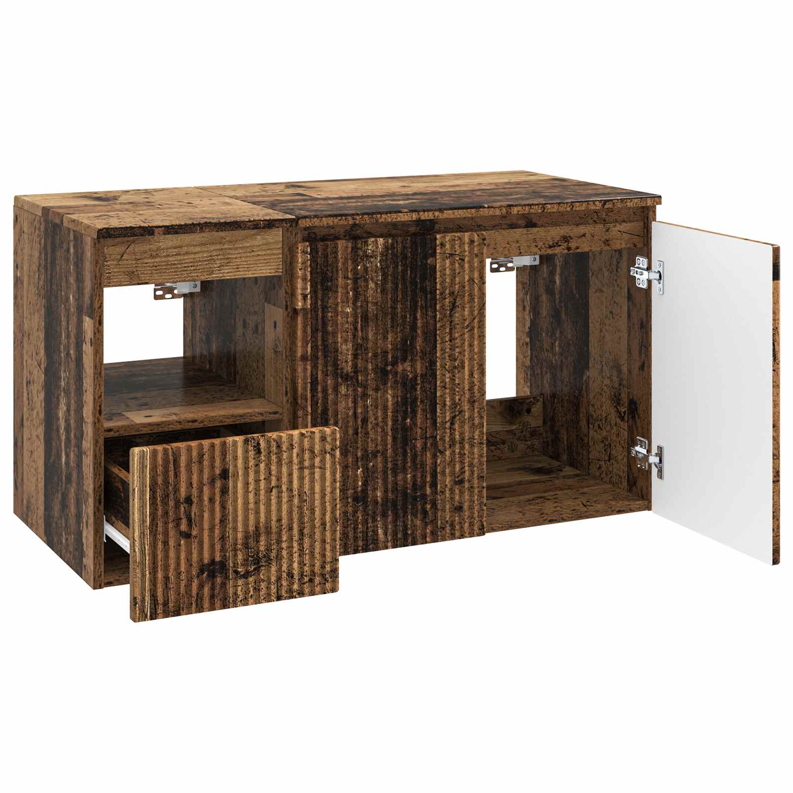 Badezimmermöbel-Set 2 stk. Altholz Holzwerkstoff