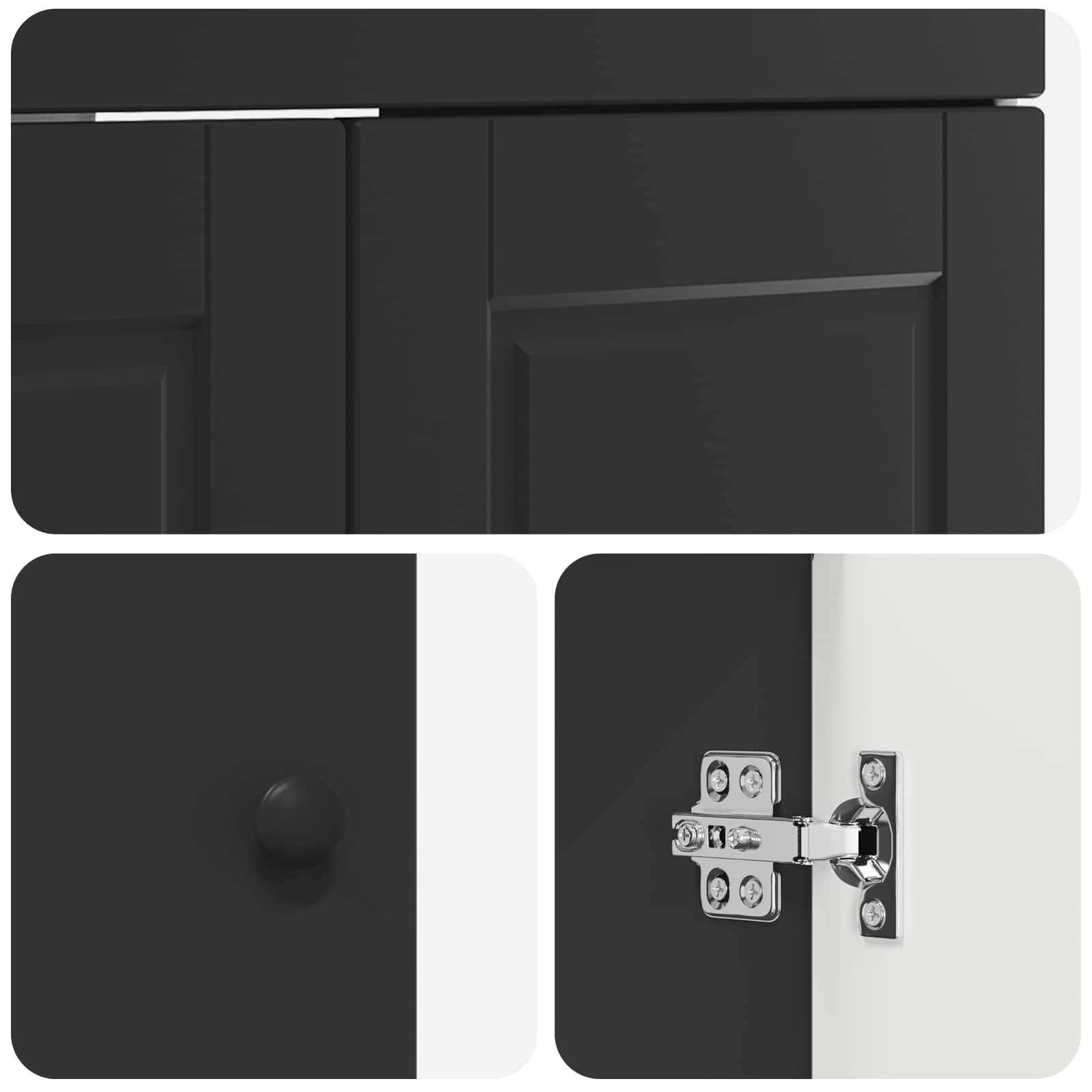 Badezimmermöbel-Set Schwarz 56 x 37,5 x 81 cm Holzwerkstoff