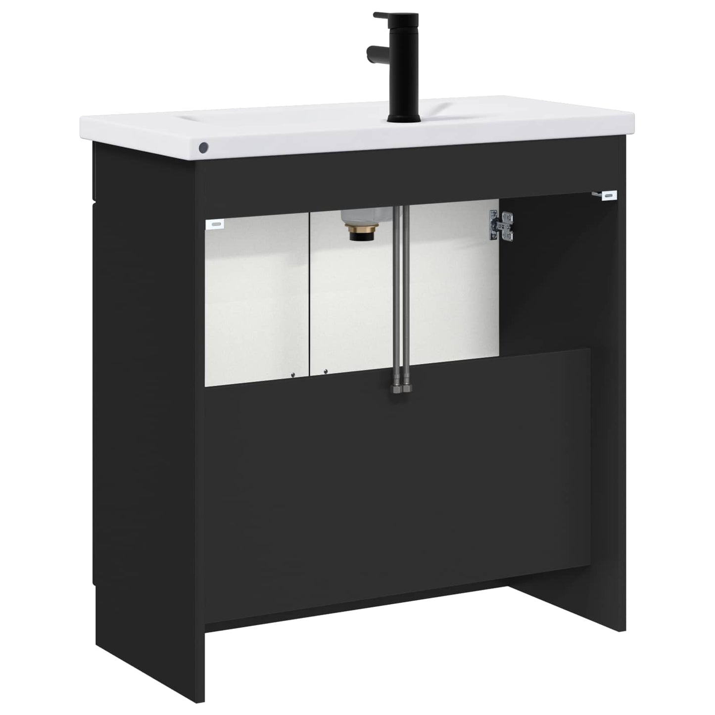 Badezimmermöbel-Set Schwarz 56 x 37,5 x 81 cm Holzwerkstoff