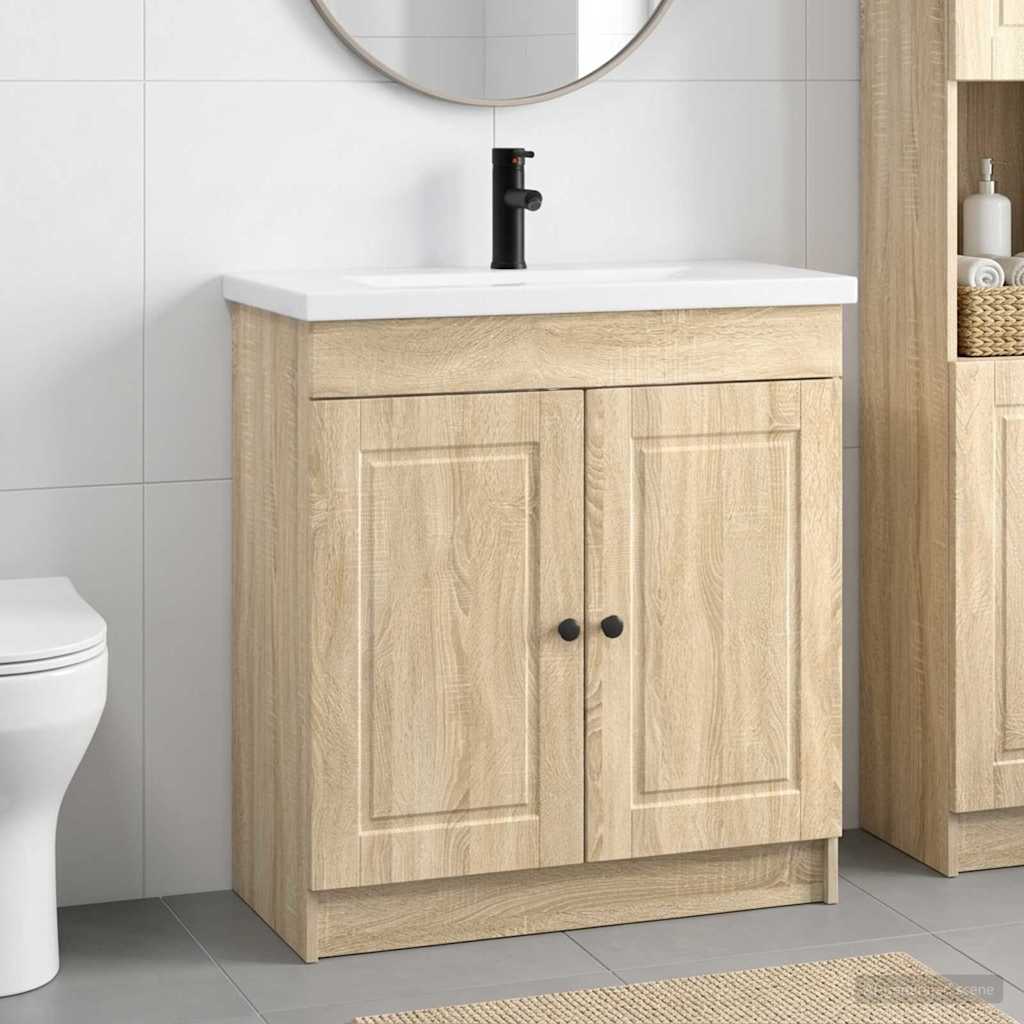 Badezimmermöbel-Set Sonoma-Eiche 56 x 37,5 x 81 cm