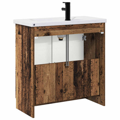 Badezimmermöbel-Set Altholz 56 x 37,5 x 81 cm Holzwerkstoff