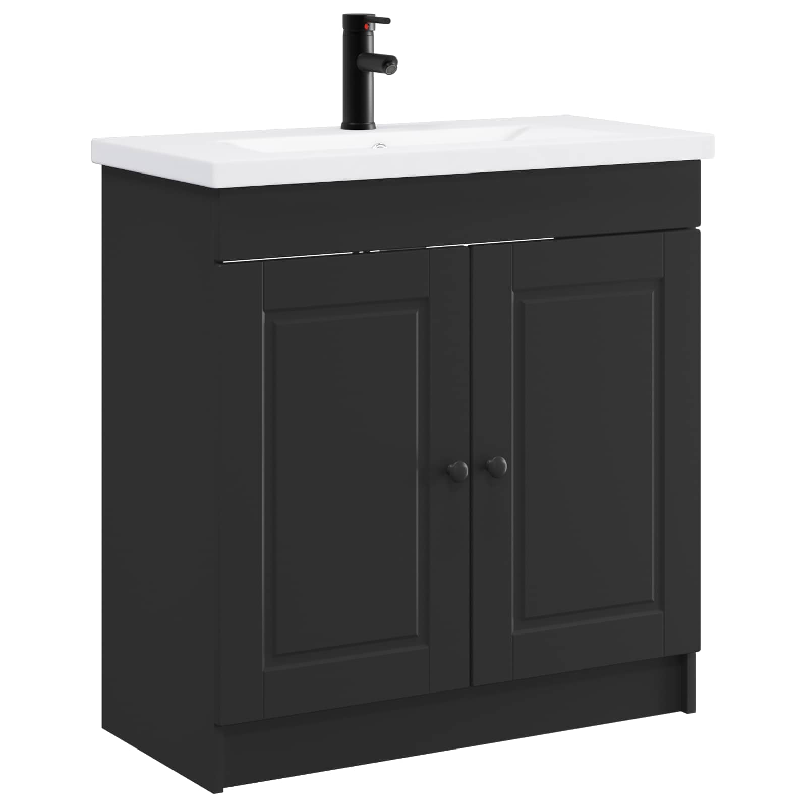 Badezimmermöbel-Set Schwarz 78,5 x 37,5 x 81 cm Holzwerkstoff