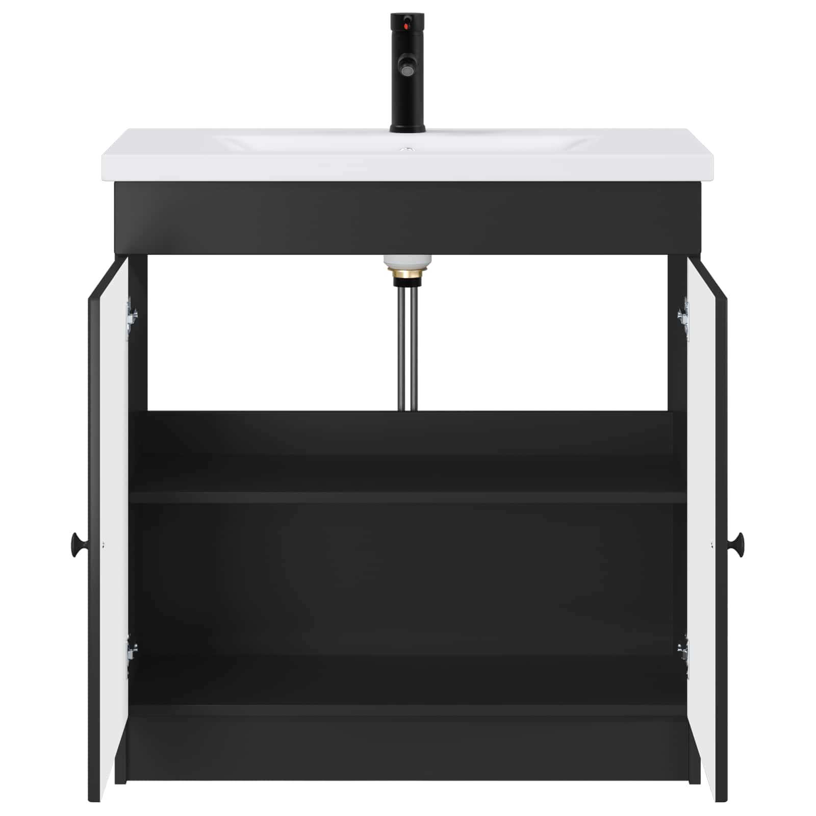 Badezimmermöbel-Set Schwarz 78,5 x 37,5 x 81 cm Holzwerkstoff