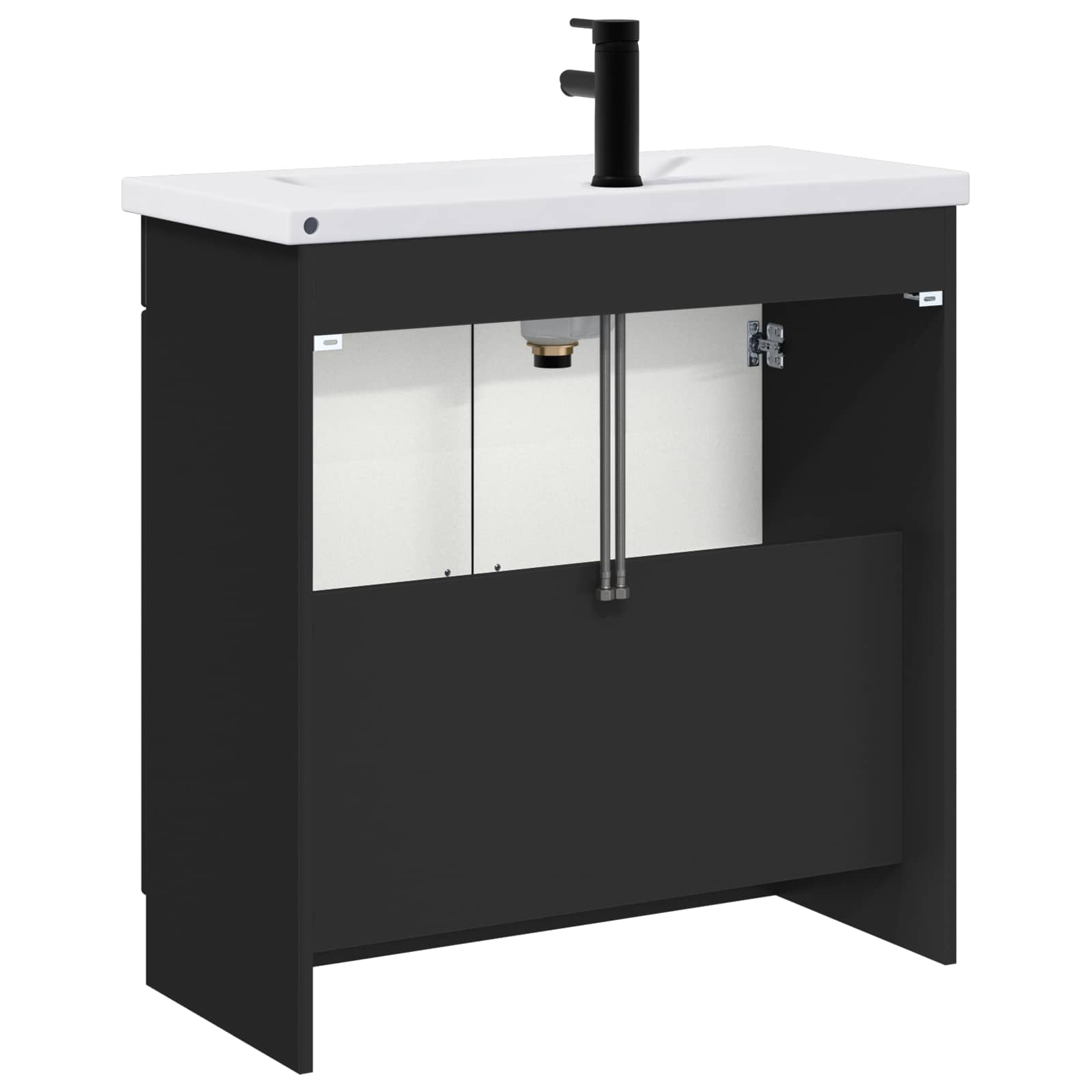 Badezimmermöbel-Set Schwarz 78,5 x 37,5 x 81 cm Holzwerkstoff