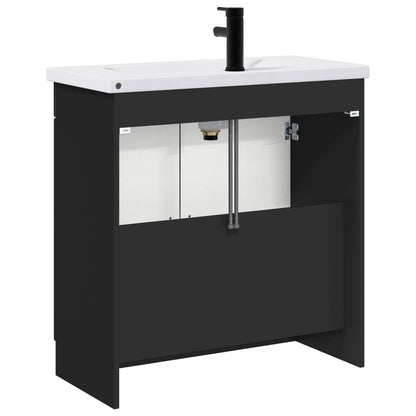 Badezimmermöbel-Set Schwarz 78,5 x 37,5 x 81 cm Holzwerkstoff