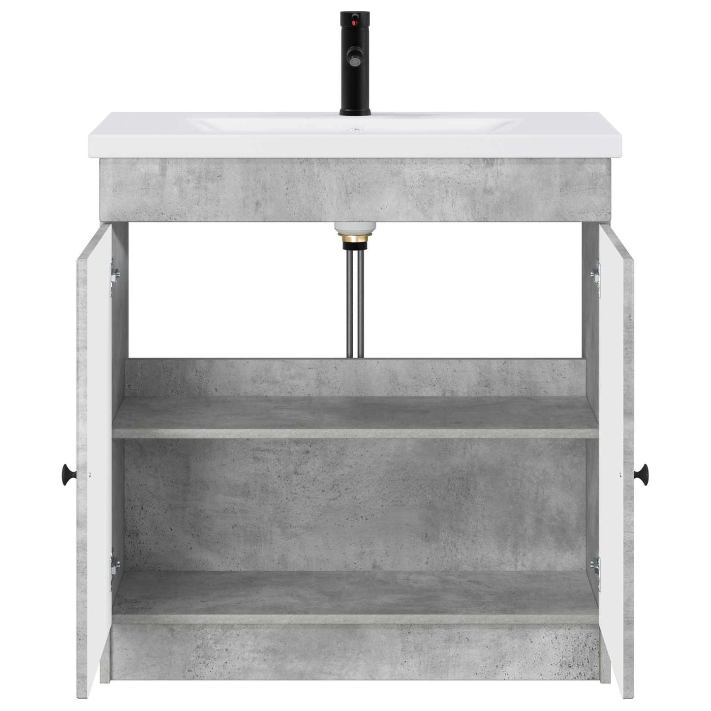 Badezimmermöbel-Set Betongrau 78,5 x 37,5 x 81 cm Holzwerkstoff