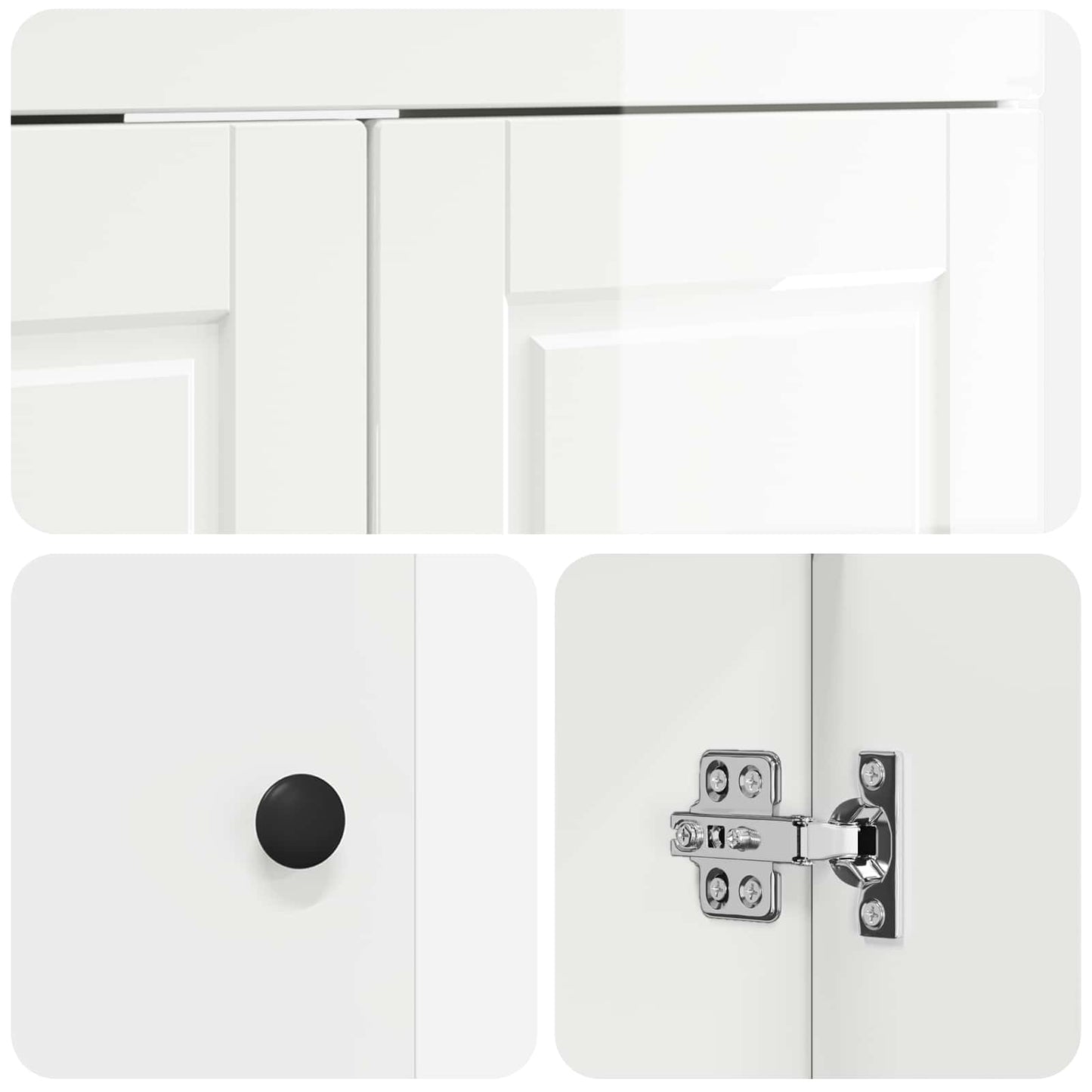 Badezimmermöbel-Set Hochglanz Weiß 78,5 x 37,5 x 81 cm