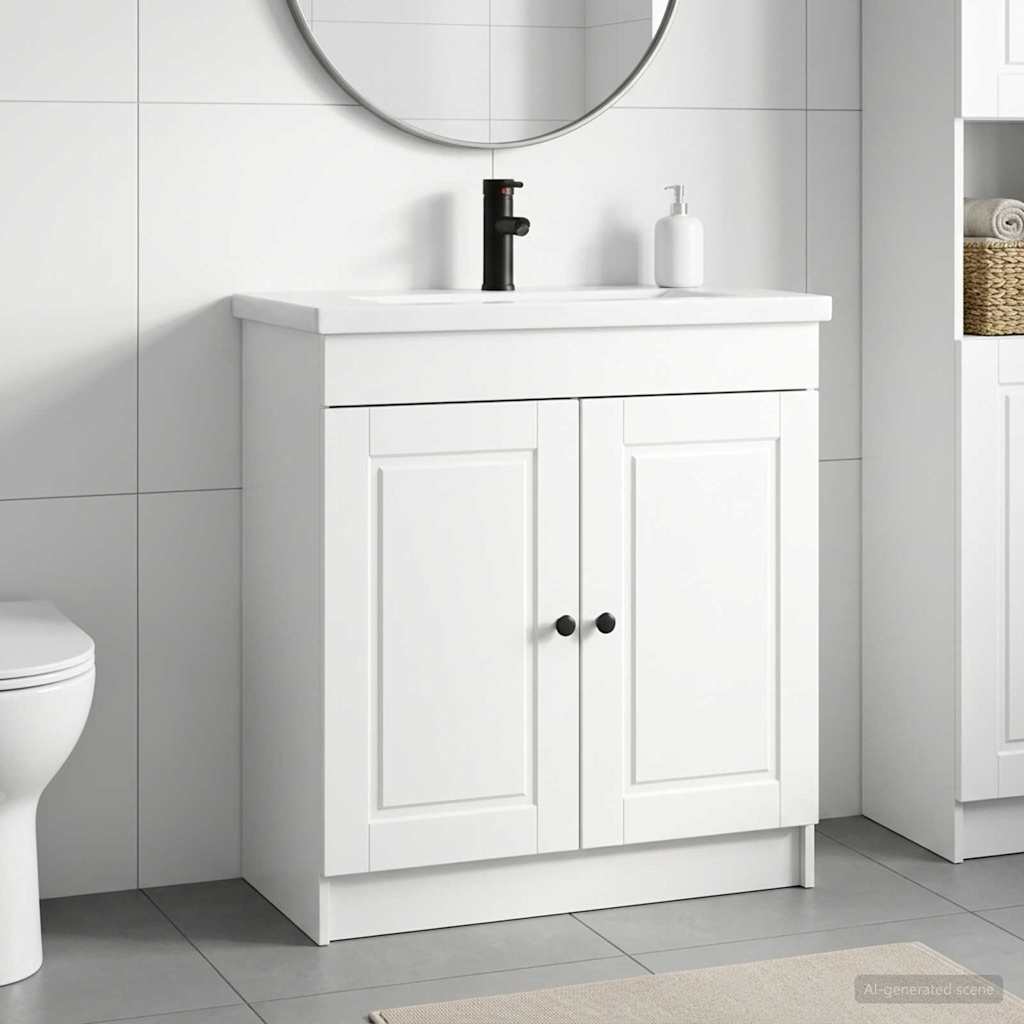 Badezimmermöbel-Set Hochglanz Weiß 78,5 x 37,5 x 81 cm