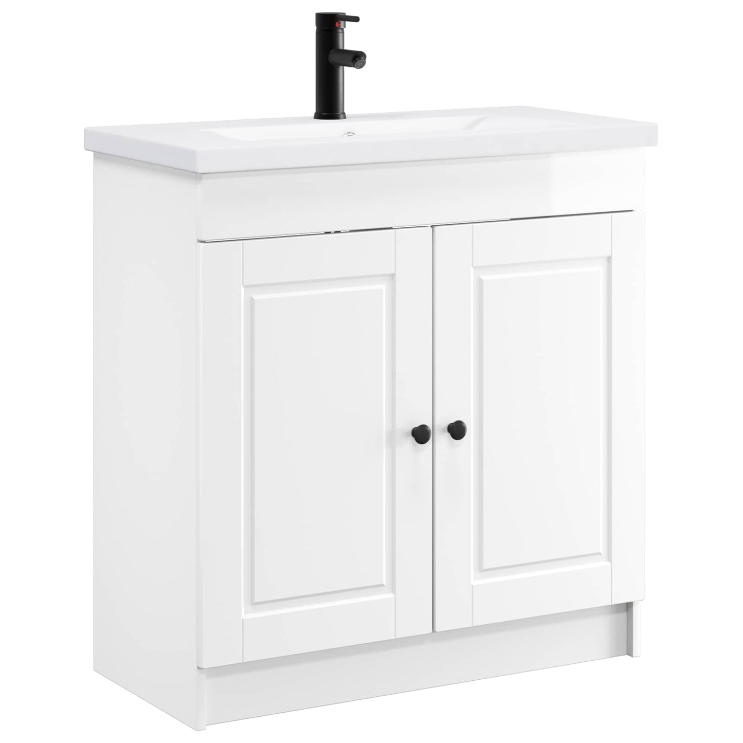 Badezimmermöbel-Set Hochglanz Weiß 78,5 x 37,5 x 81 cm