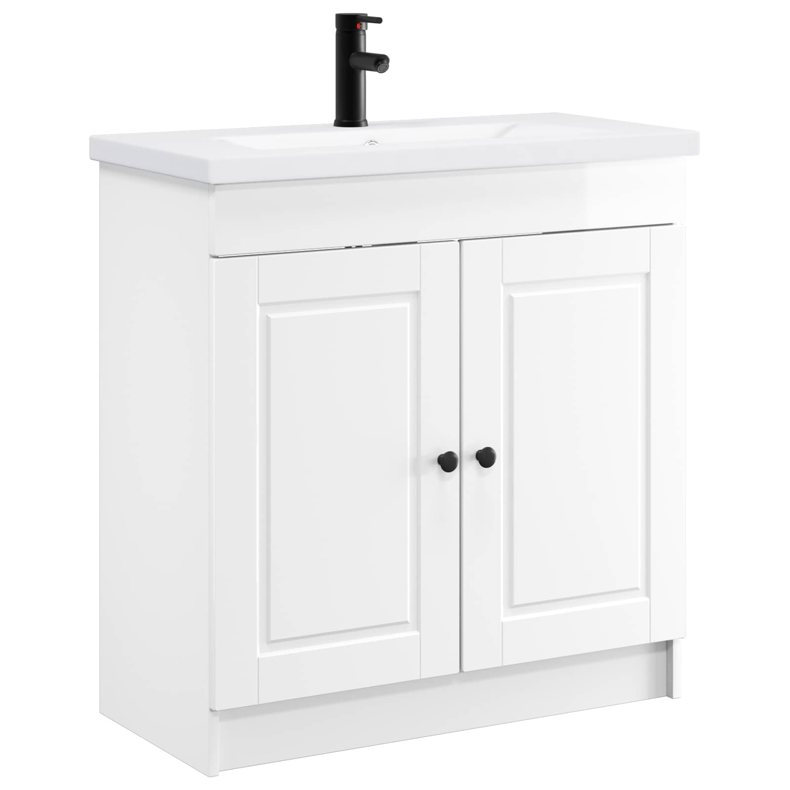Badezimmermöbel-Set Hochglanz Weiß 78,5 x 37,5 x 81 cm