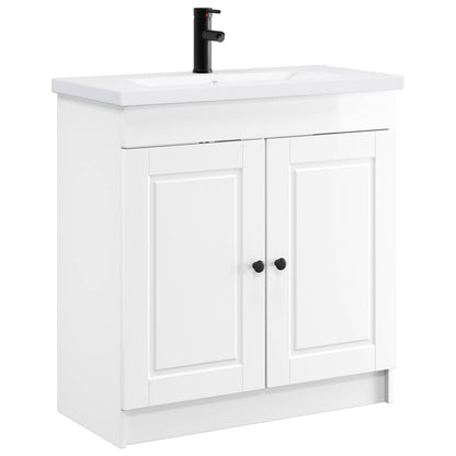Badezimmermöbel-Set Hochglanz Weiß 78,5 x 37,5 x 81 cm