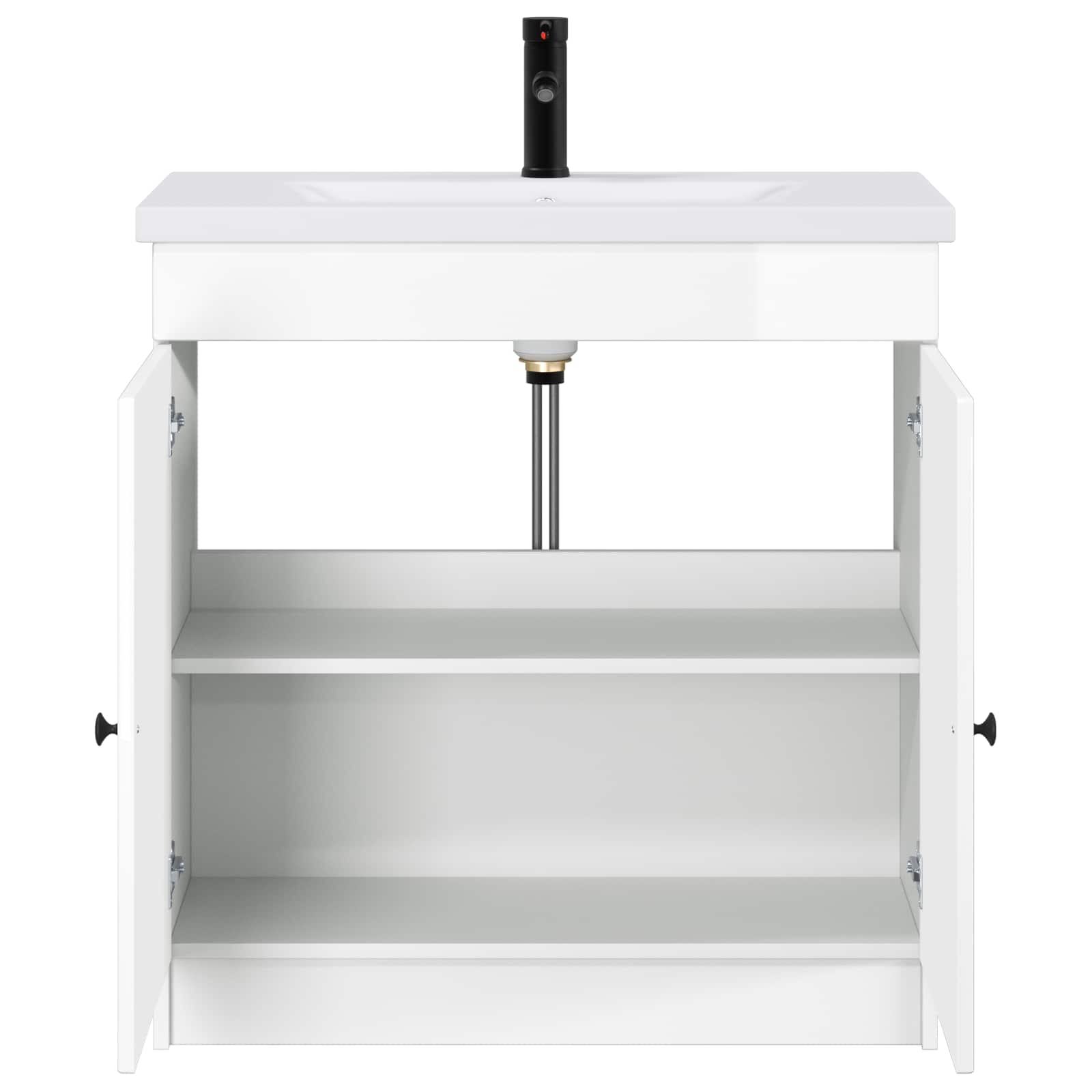 Badezimmermöbel-Set Hochglanz Weiß 78,5 x 37,5 x 81 cm