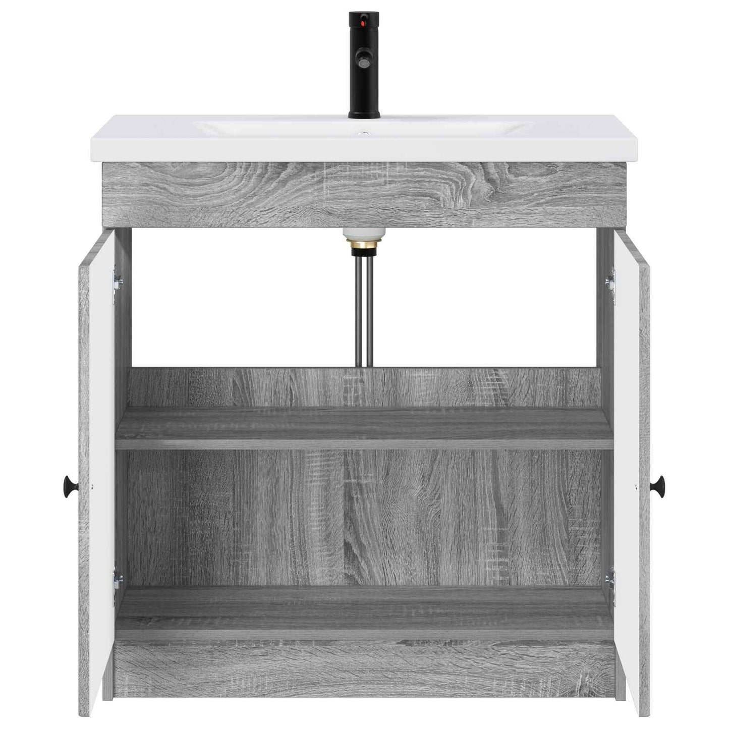 Badezimmermöbel-Set Grau Sonoma 78,5 x 37,5 x 81 cm