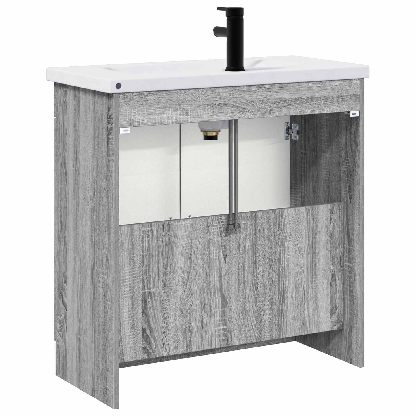 Badezimmermöbel-Set Grau Sonoma 78,5 x 37,5 x 81 cm