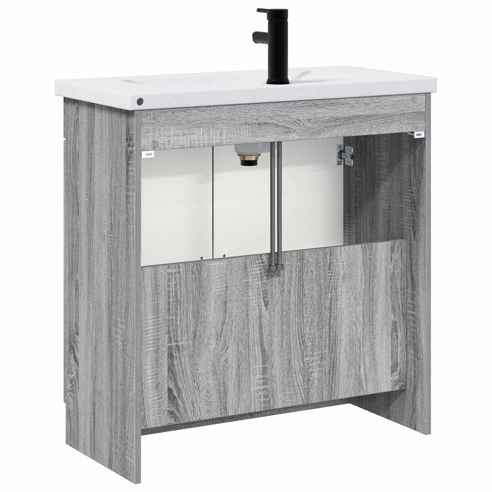 Badezimmermöbel-Set Grau Sonoma 78,5 x 37,5 x 81 cm