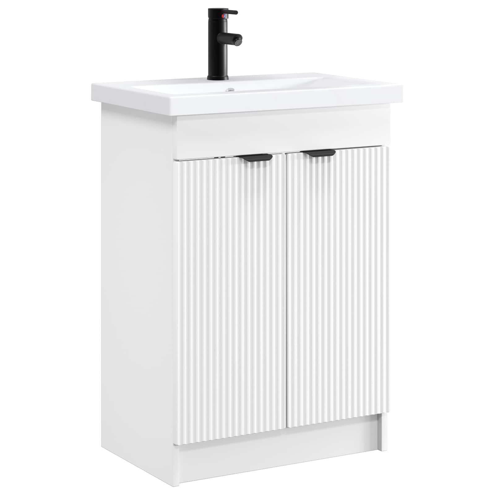 Badezimmermöbel-Set Weiß 56 x 37,5 x 81 cm Holzwerkstoff