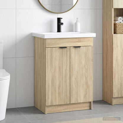 Badezimmermöbel-Set Sonoma-Eiche 56 x 37,5 x 81 cm