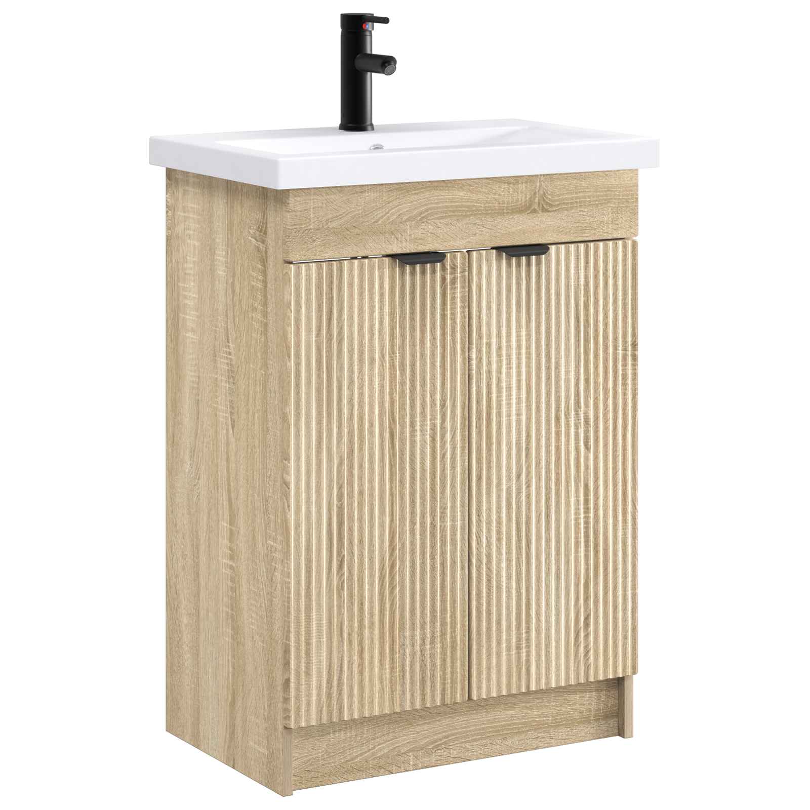 Badezimmermöbel-Set Sonoma-Eiche 56 x 37,5 x 81 cm