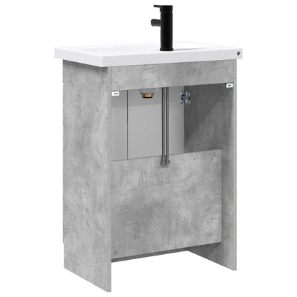 Badezimmermöbel-Set Betongrau 56 x 37,5 x 81 cm Holzwerkstoff
