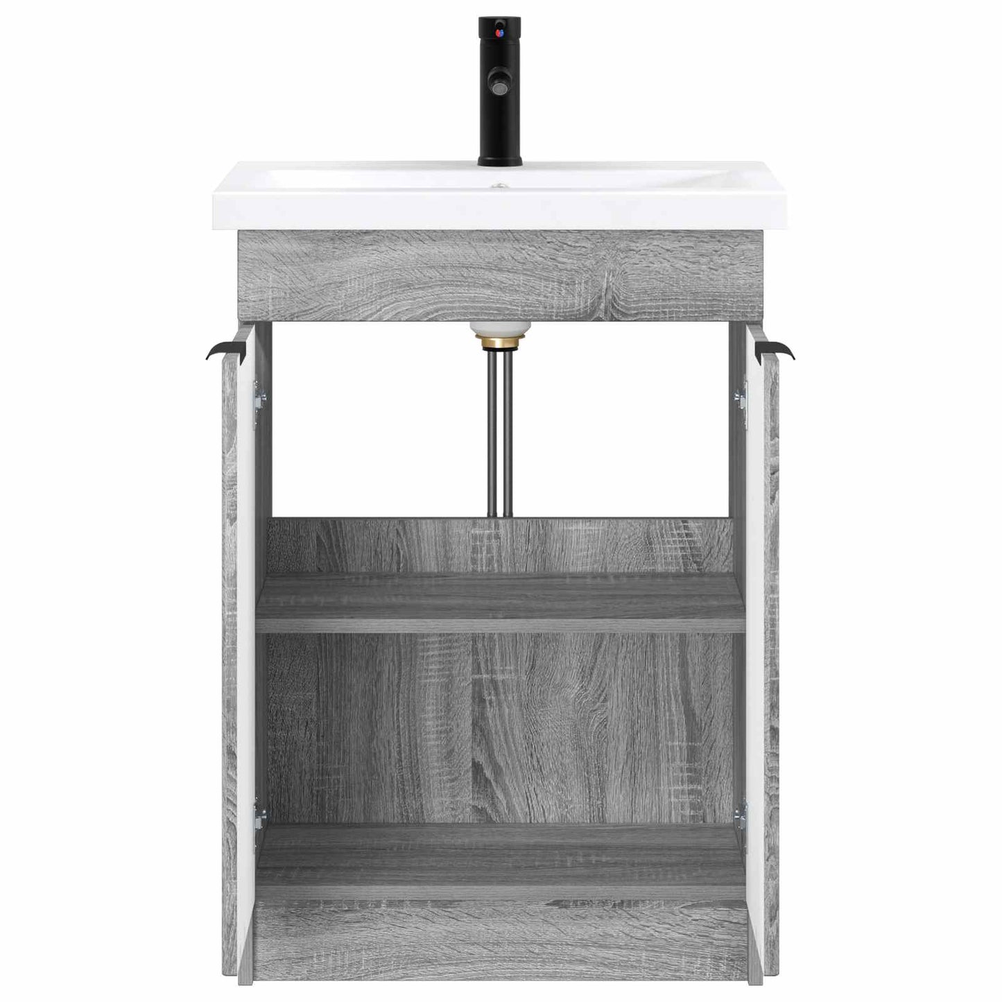 Badezimmermöbel-Set Grau Sonoma 56 x 37,5 x 81 cm Holzwerkstoff