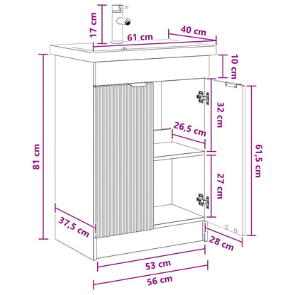 Badezimmermöbel-Set Artisan-Eiche 56 x 37,5 x 81 cm