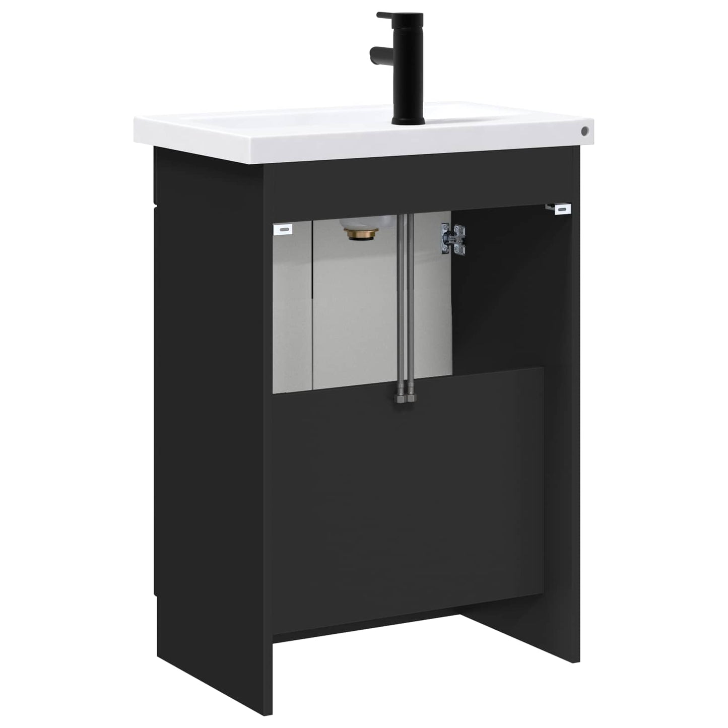 Badezimmermöbel-Set Schwarz 78,5 x 37,5 x 81 cm Holzwerkstoff