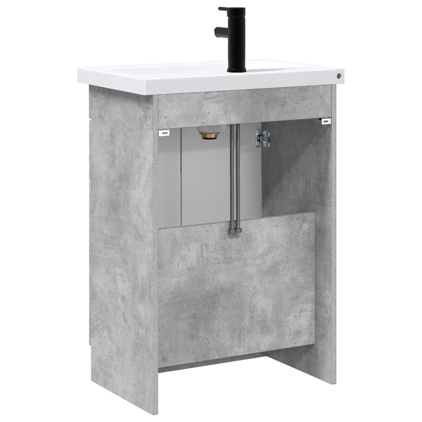 Badezimmermöbel-Set Betongrau 78,5 x 37,5 x 81 cm Holzwerkstoff