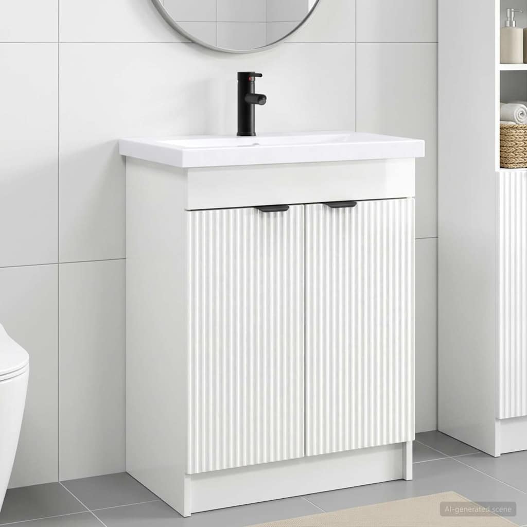 Badezimmermöbel-Set Hochglanz Weiß 78,5 x 37,5 x 81 cm