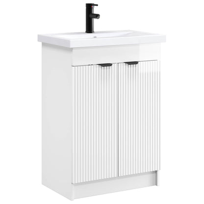 Badezimmermöbel-Set Hochglanz Weiß 78,5 x 37,5 x 81 cm