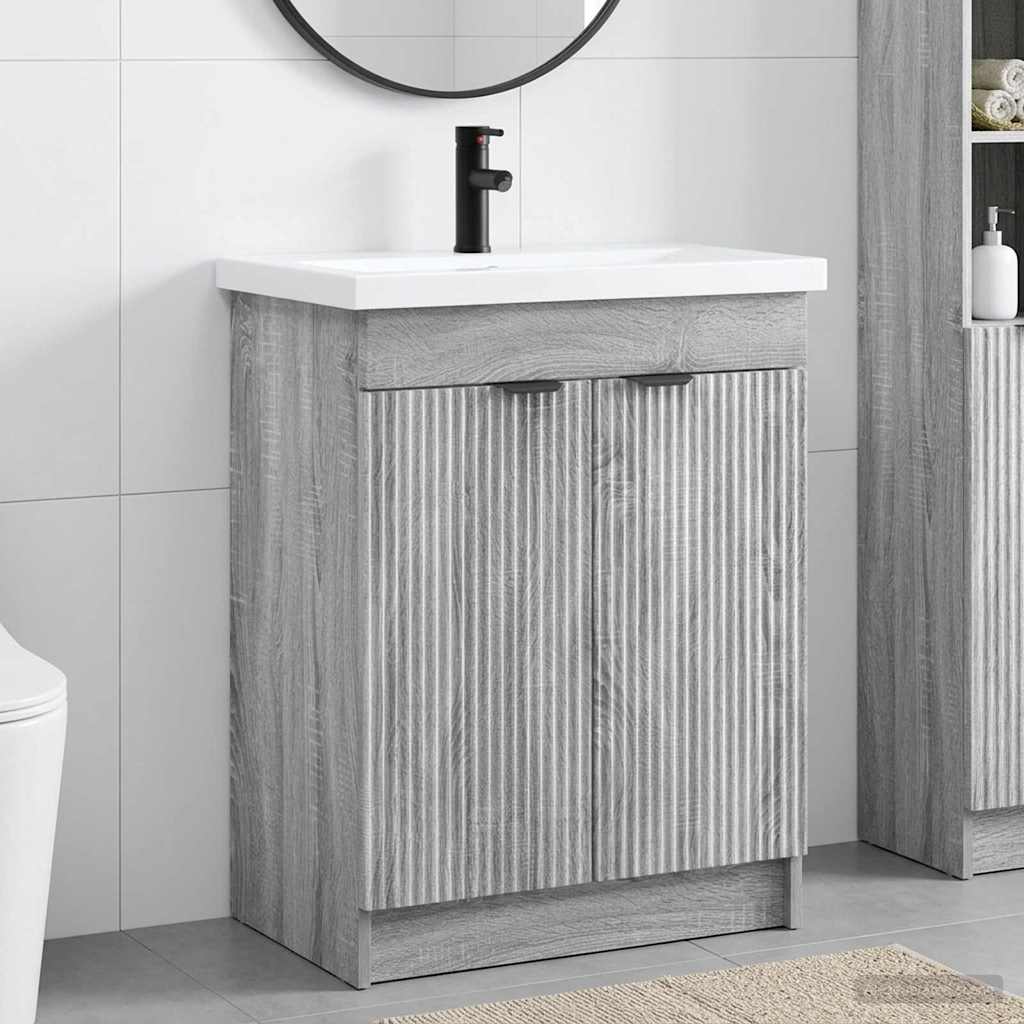 Badezimmermöbel-Set Grau Sonoma 78,5 x 37,5 x 81 cm