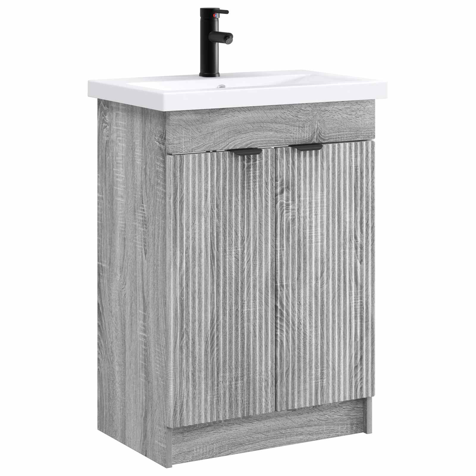 Badezimmermöbel-Set Grau Sonoma 78,5 x 37,5 x 81 cm