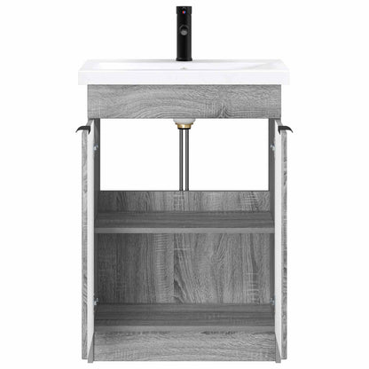 Badezimmermöbel-Set Grau Sonoma 78,5 x 37,5 x 81 cm
