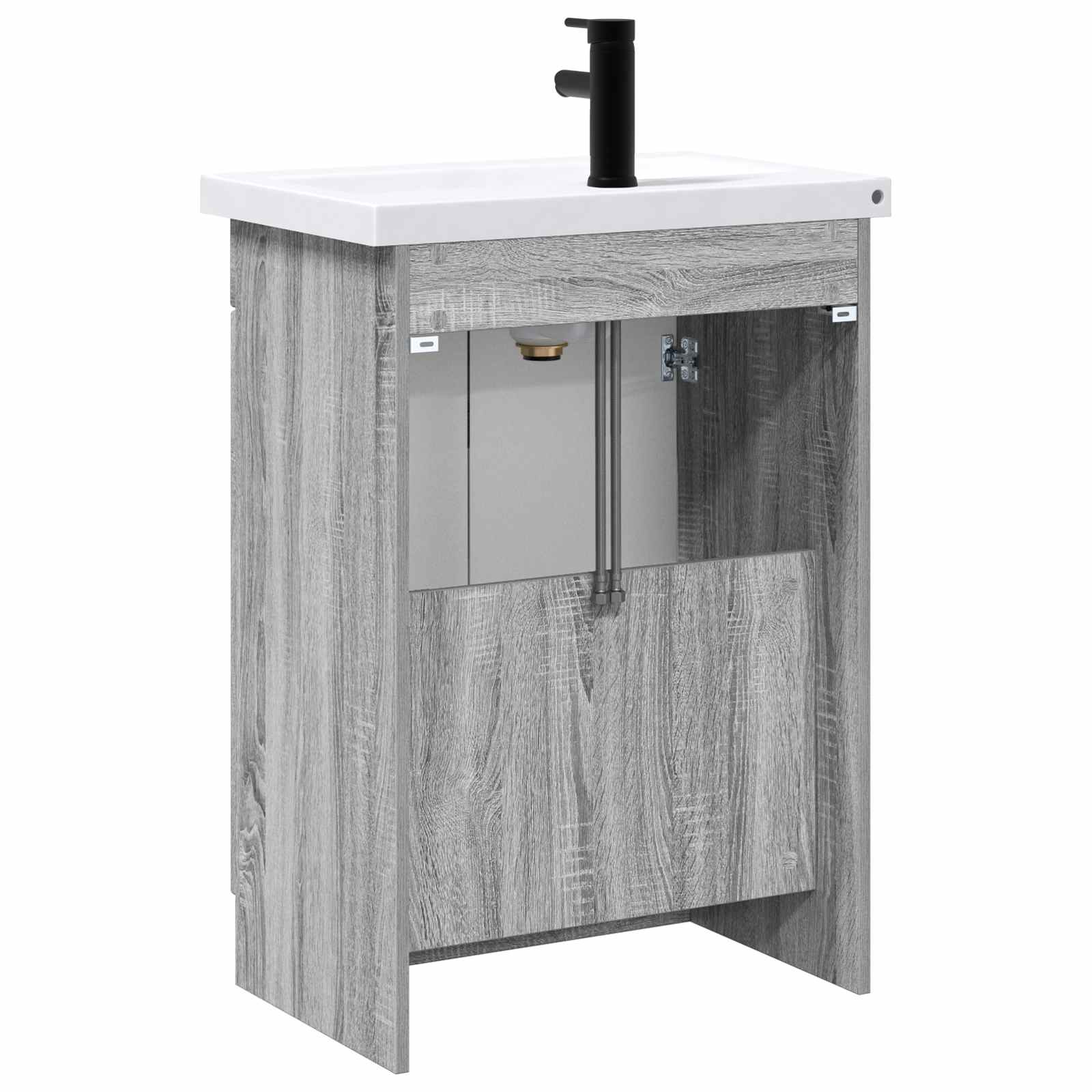 Badezimmermöbel-Set Grau Sonoma 78,5 x 37,5 x 81 cm