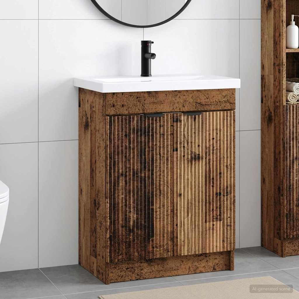Badezimmermöbel-Set Altholz 78,5 x 37,5 x 81 cm Holzwerkstoff