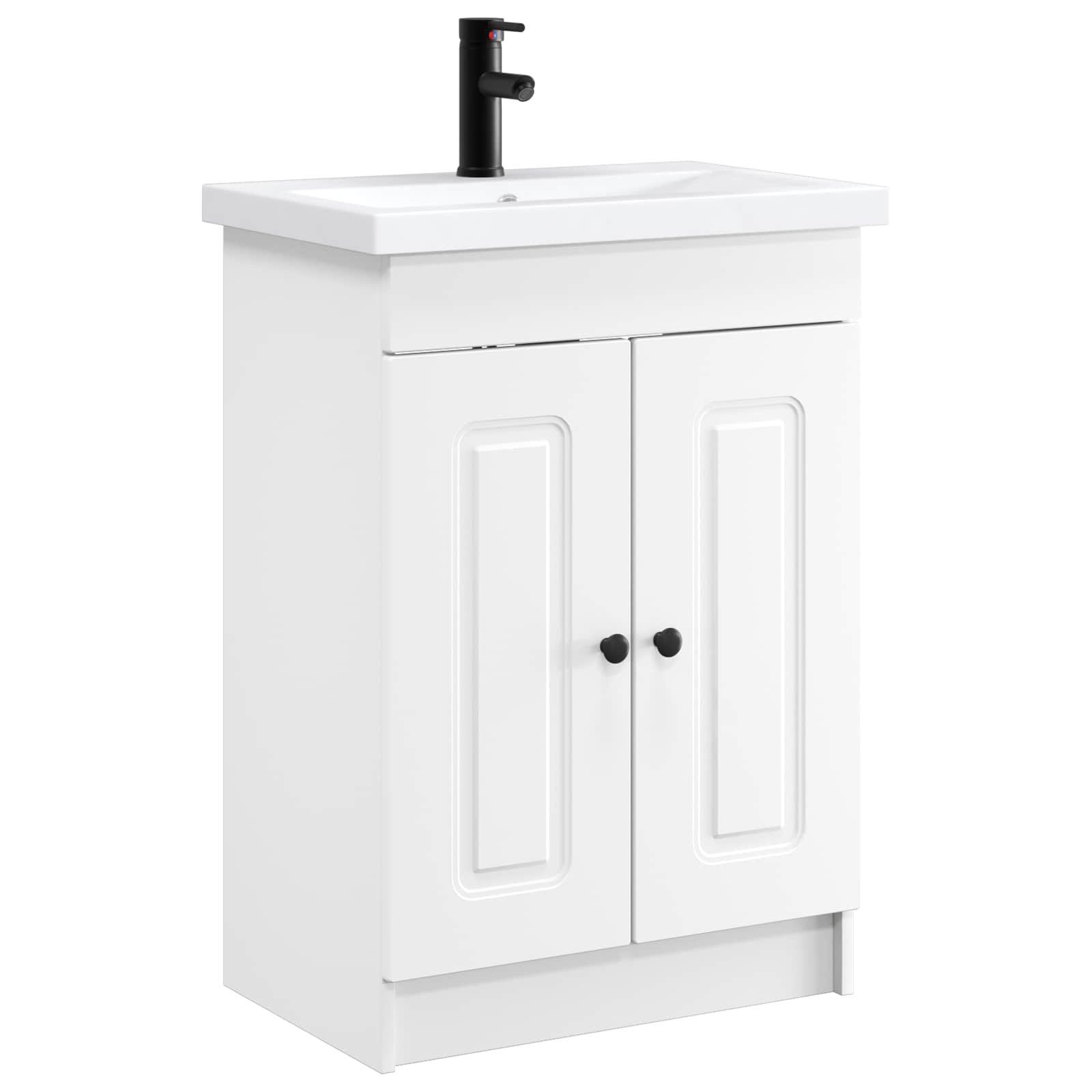 Badezimmermöbel-Set Weiß 56 x 37,5 x 81 cm Holzwerkstoff