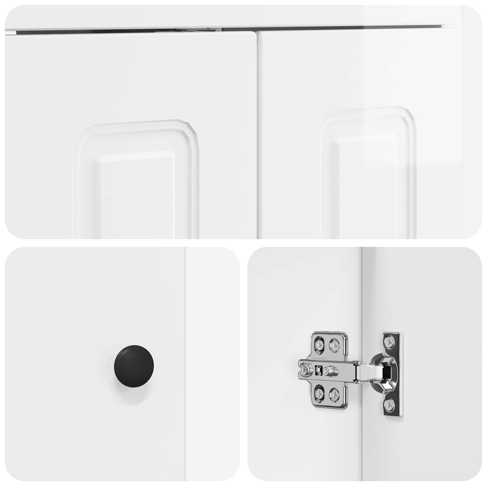 Badezimmermöbel-Set Hochglanz Weiß 56 x 37,5 x 81 cm