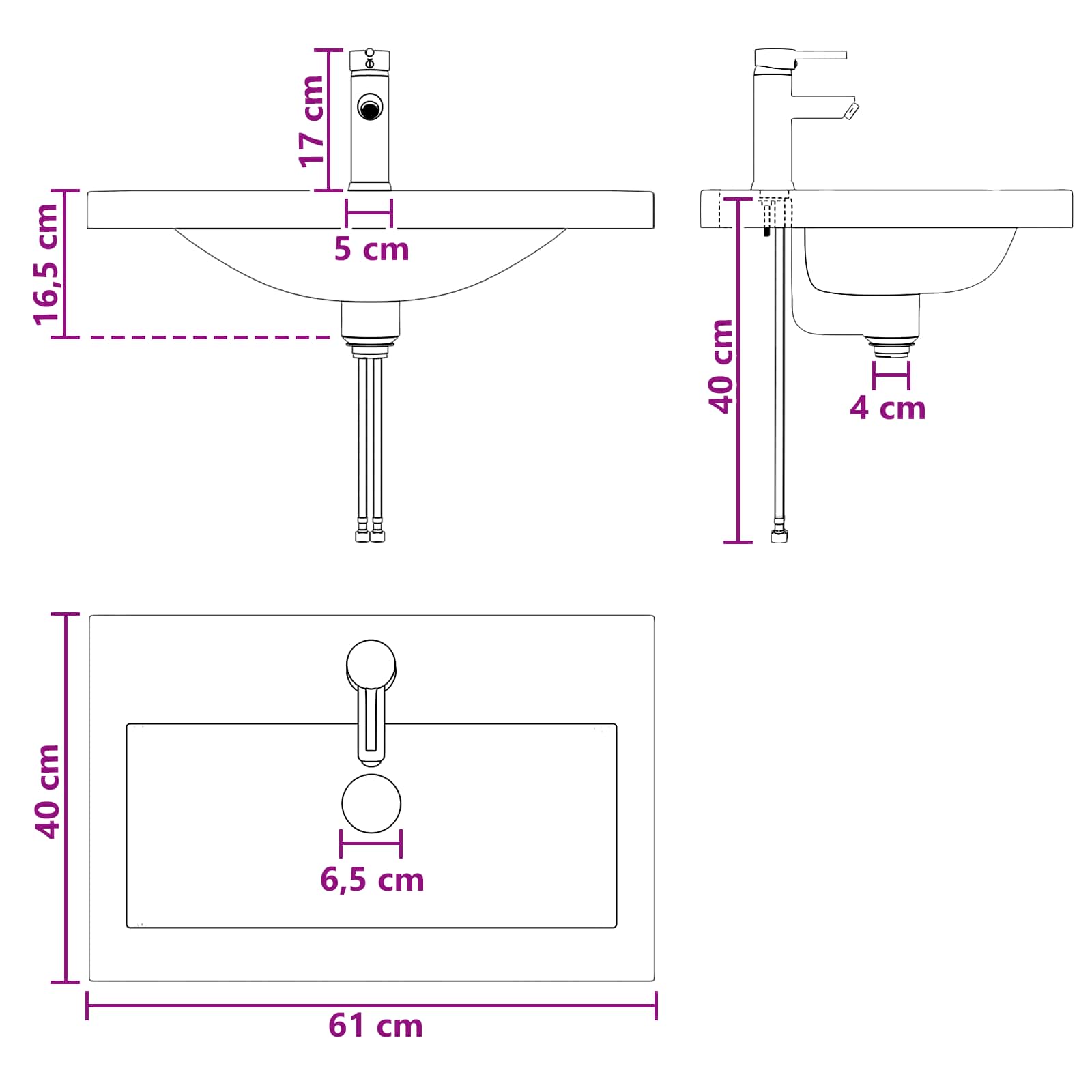 Badezimmermöbel-Set Grau Sonoma 56 x 37,5 x 81 cm Holzwerkstoff