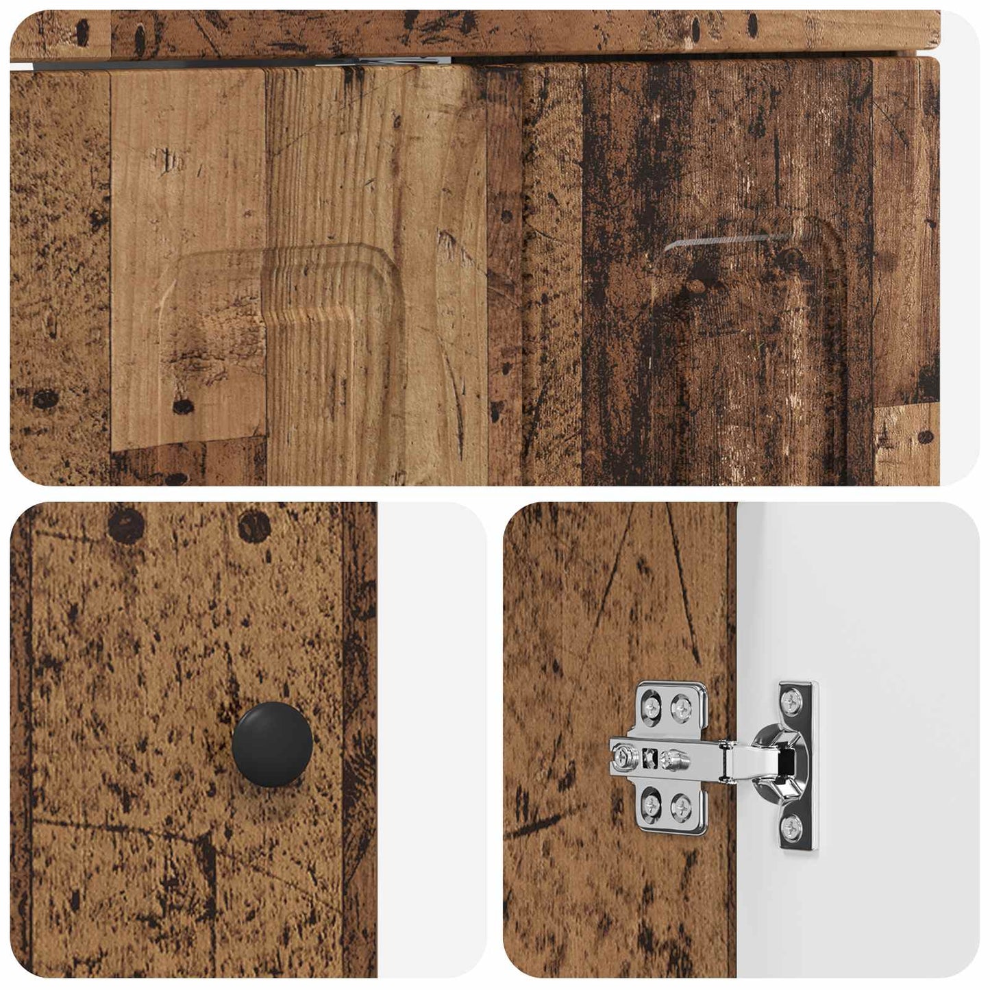 Badezimmermöbel-Set Altholz 56 x 37,5 x 81 cm Holzwerkstoff
