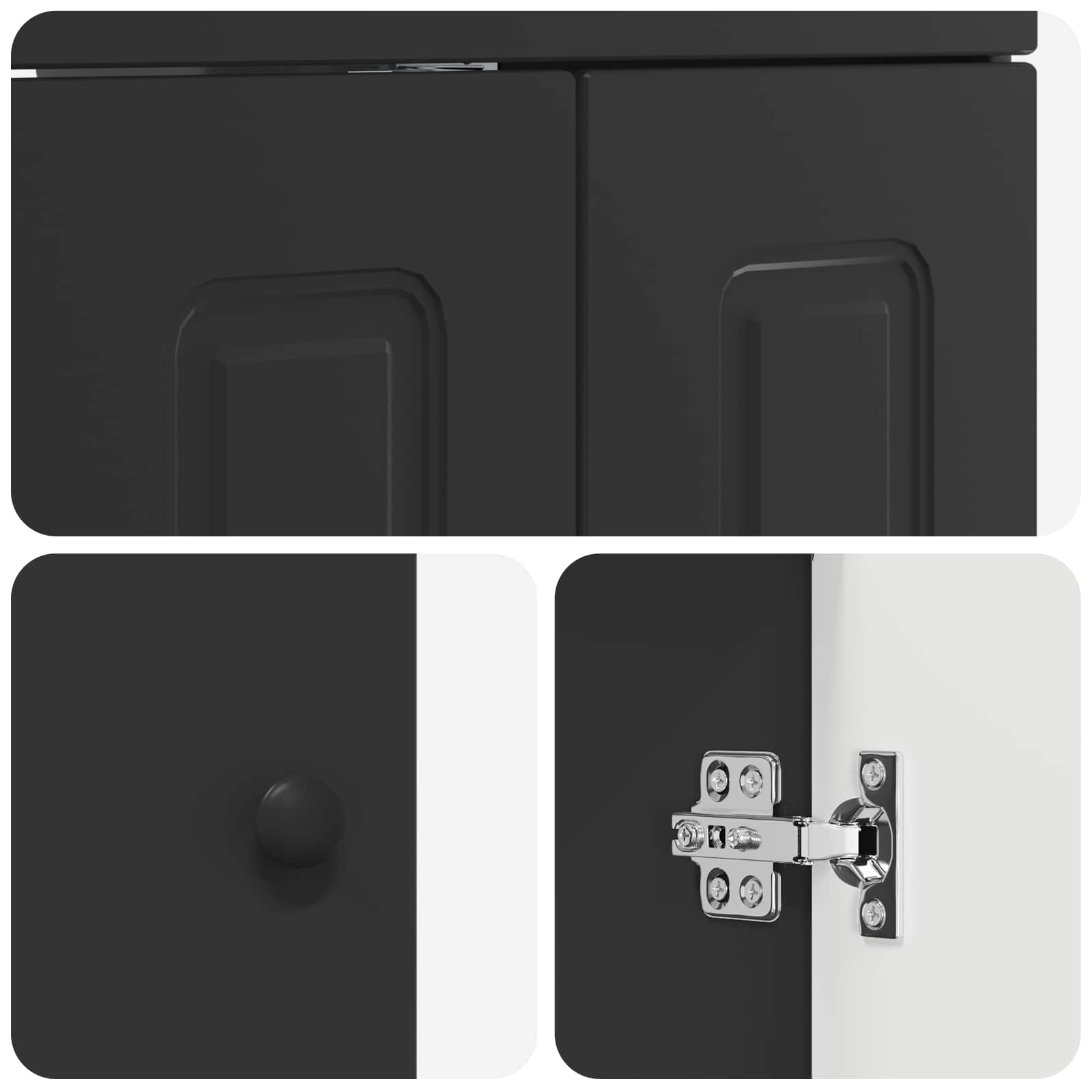 Badezimmermöbel-Set Schwarz 78,5 x 37,5 x 81 cm Holzwerkstoff