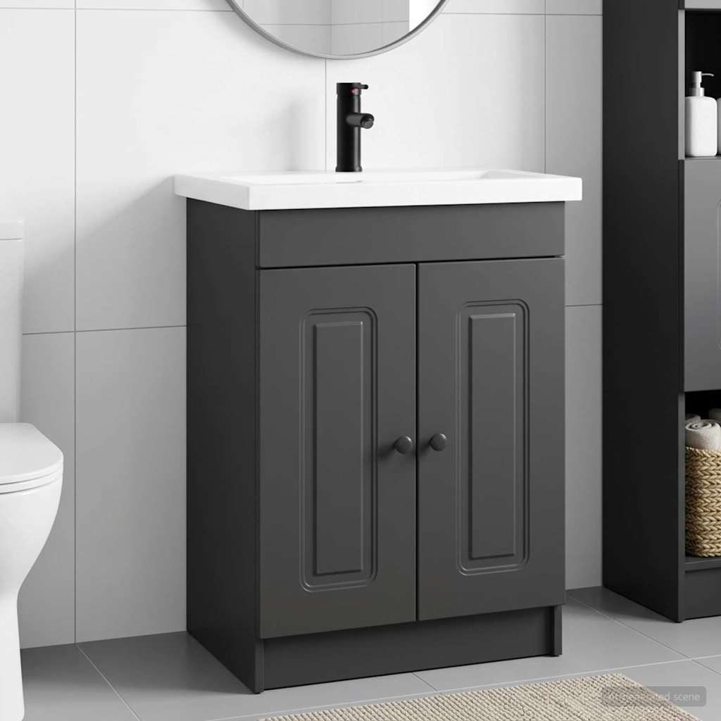 Badezimmermöbel-Set Schwarz 78,5 x 37,5 x 81 cm Holzwerkstoff