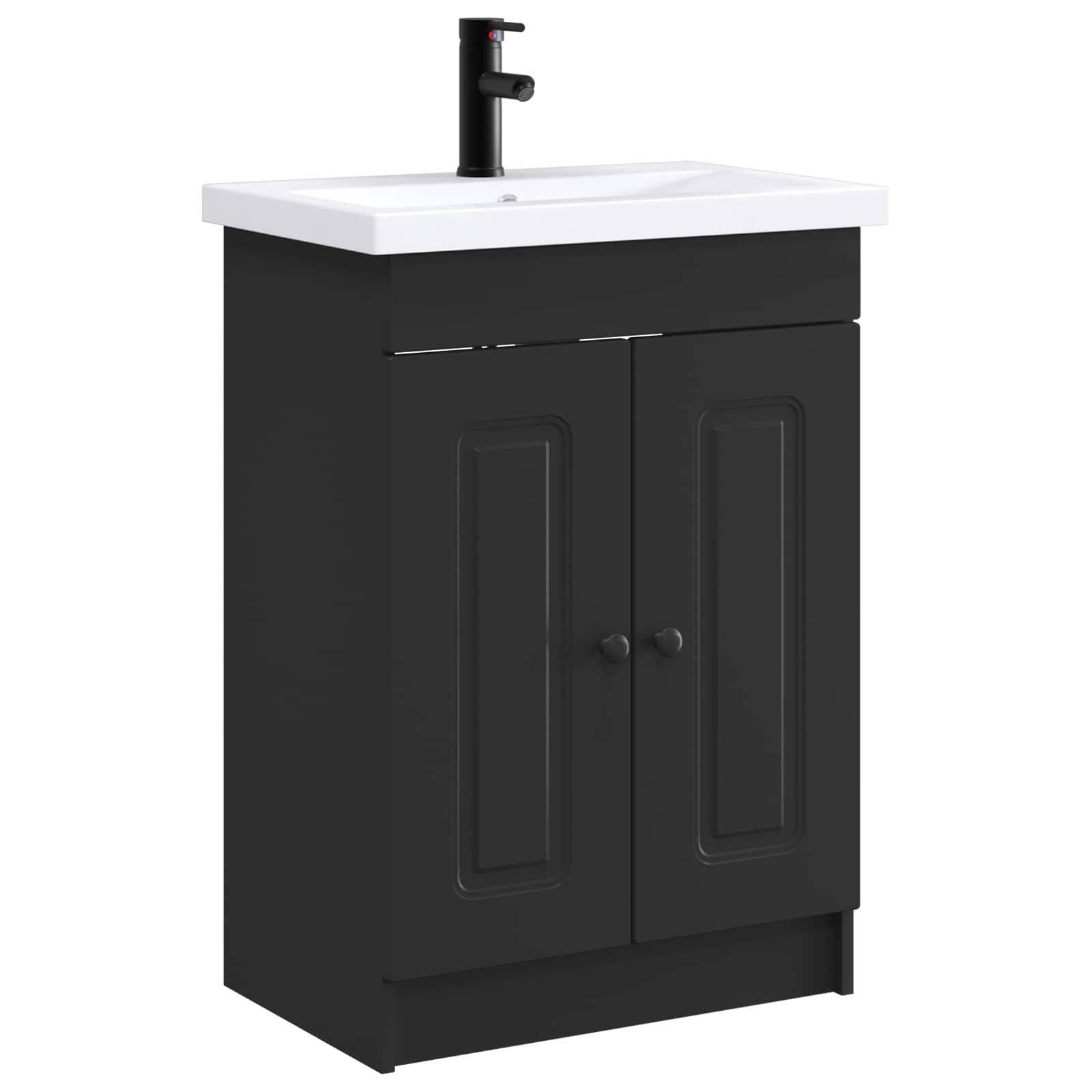 Badezimmermöbel-Set Schwarz 78,5 x 37,5 x 81 cm Holzwerkstoff