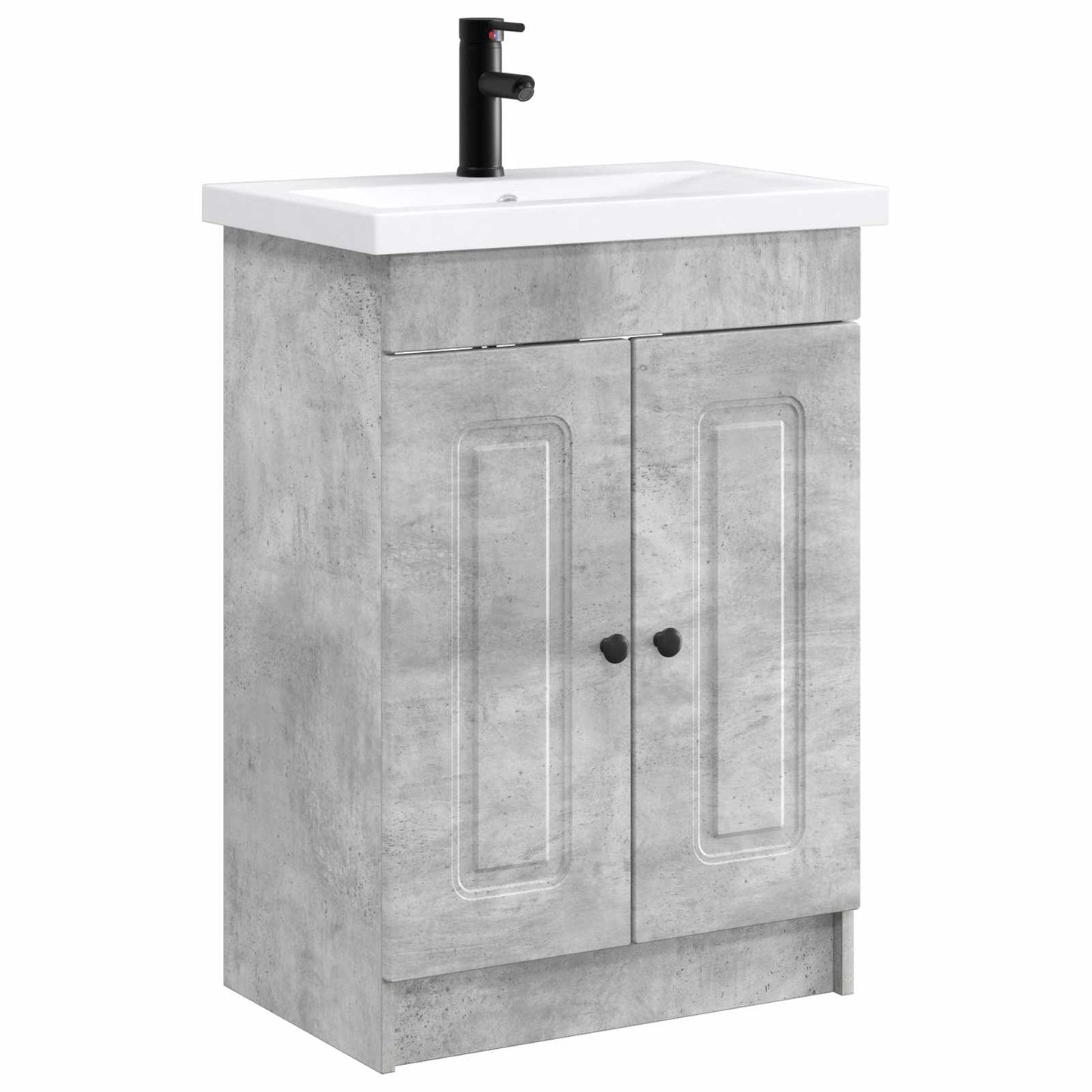 Badezimmermöbel-Set Betongrau 78,5 x 37,5 x 81 cm Holzwerkstoff