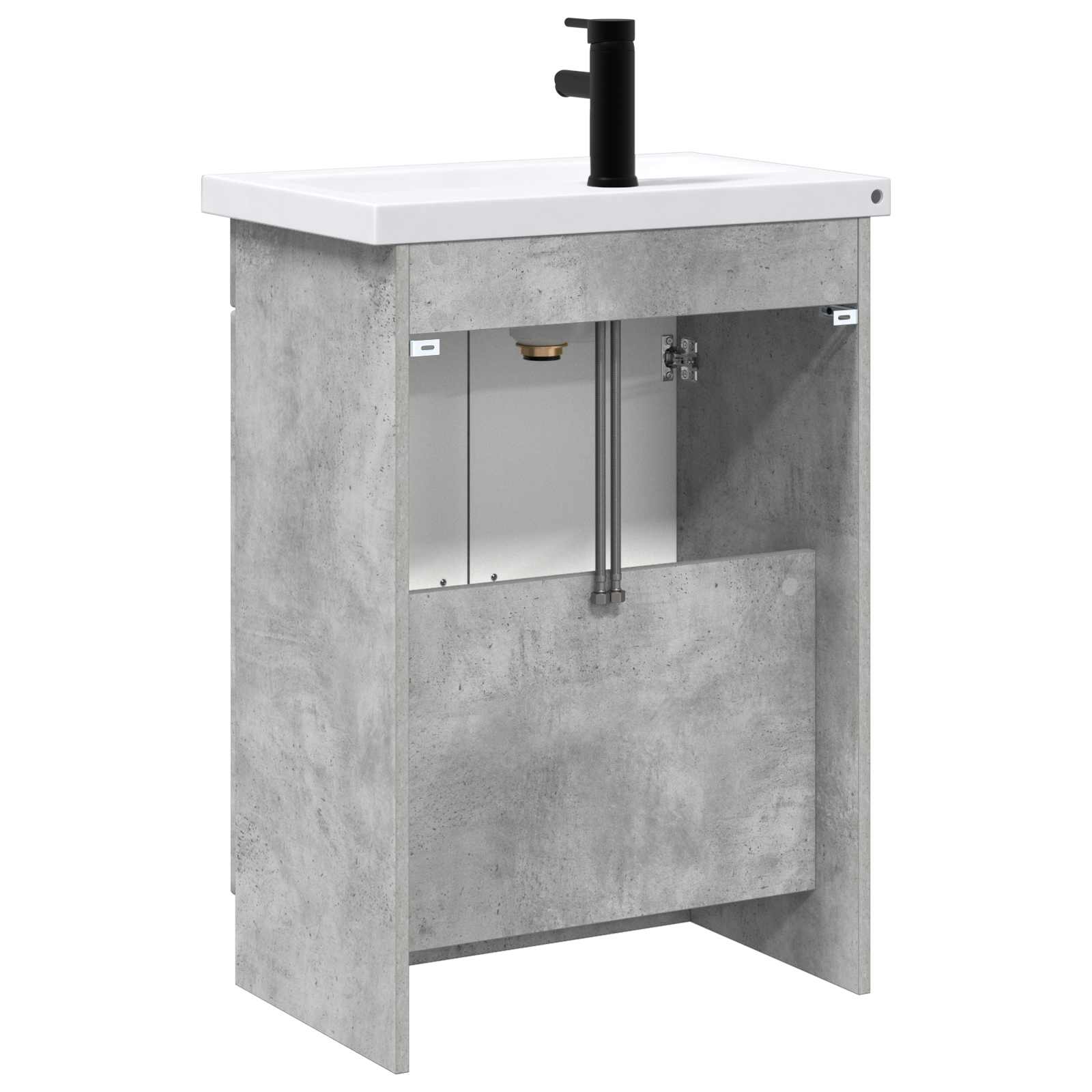 Badezimmermöbel-Set Betongrau 78,5 x 37,5 x 81 cm Holzwerkstoff