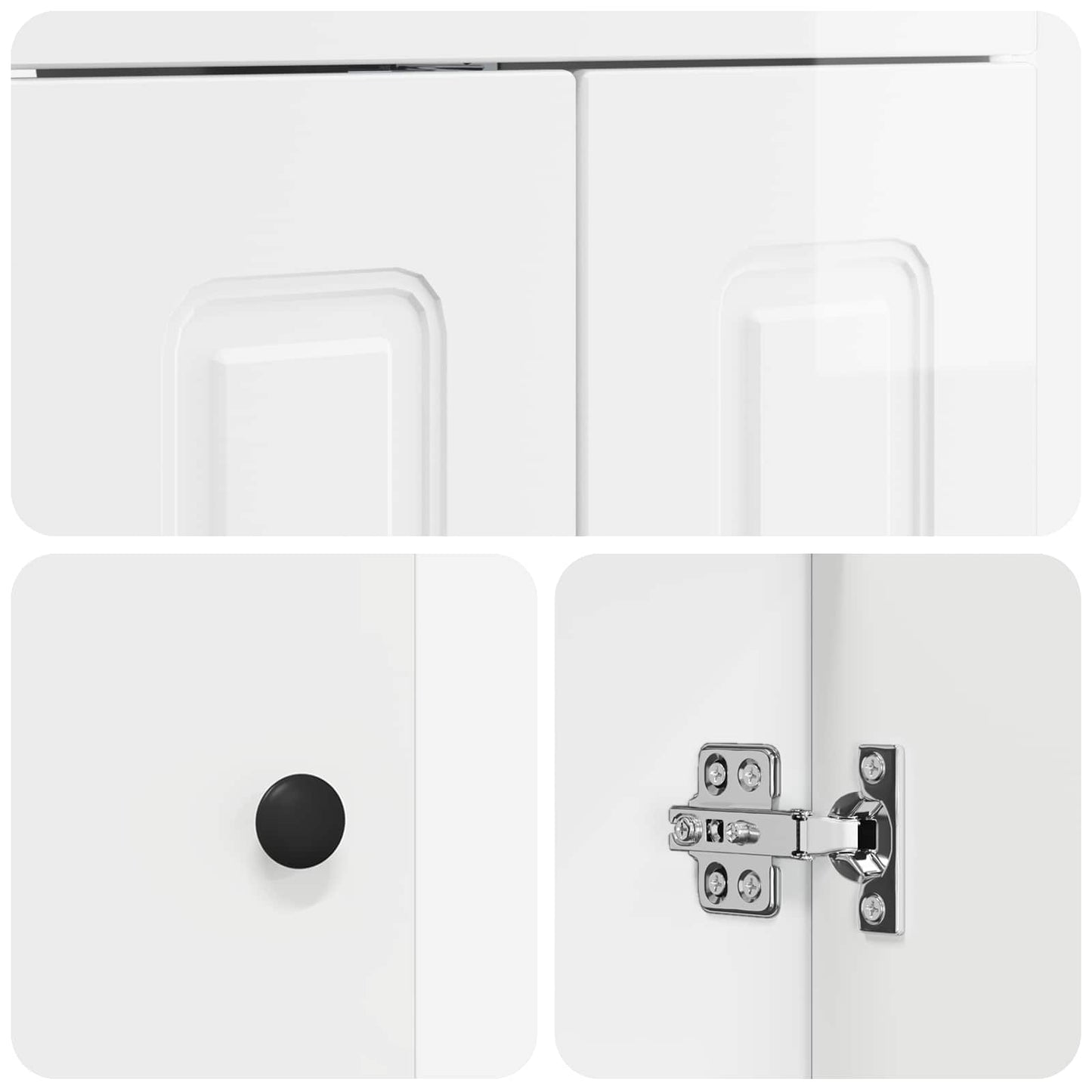 Badezimmermöbel-Set Hochglanz Weiß 78,5 x 37,5 x 81 cm