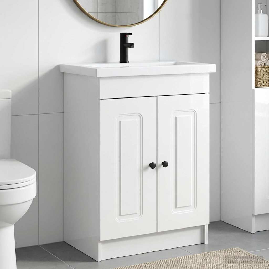 Badezimmermöbel-Set Hochglanz Weiß 78,5 x 37,5 x 81 cm