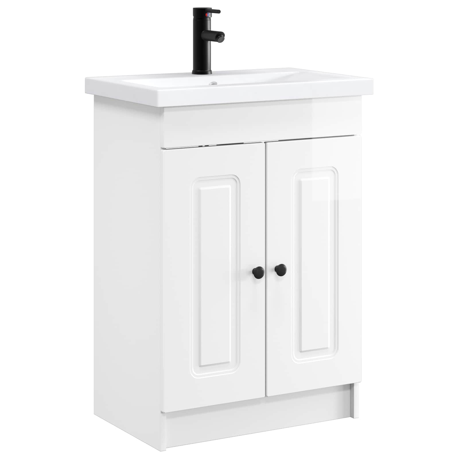 Badezimmermöbel-Set Hochglanz Weiß 78,5 x 37,5 x 81 cm
