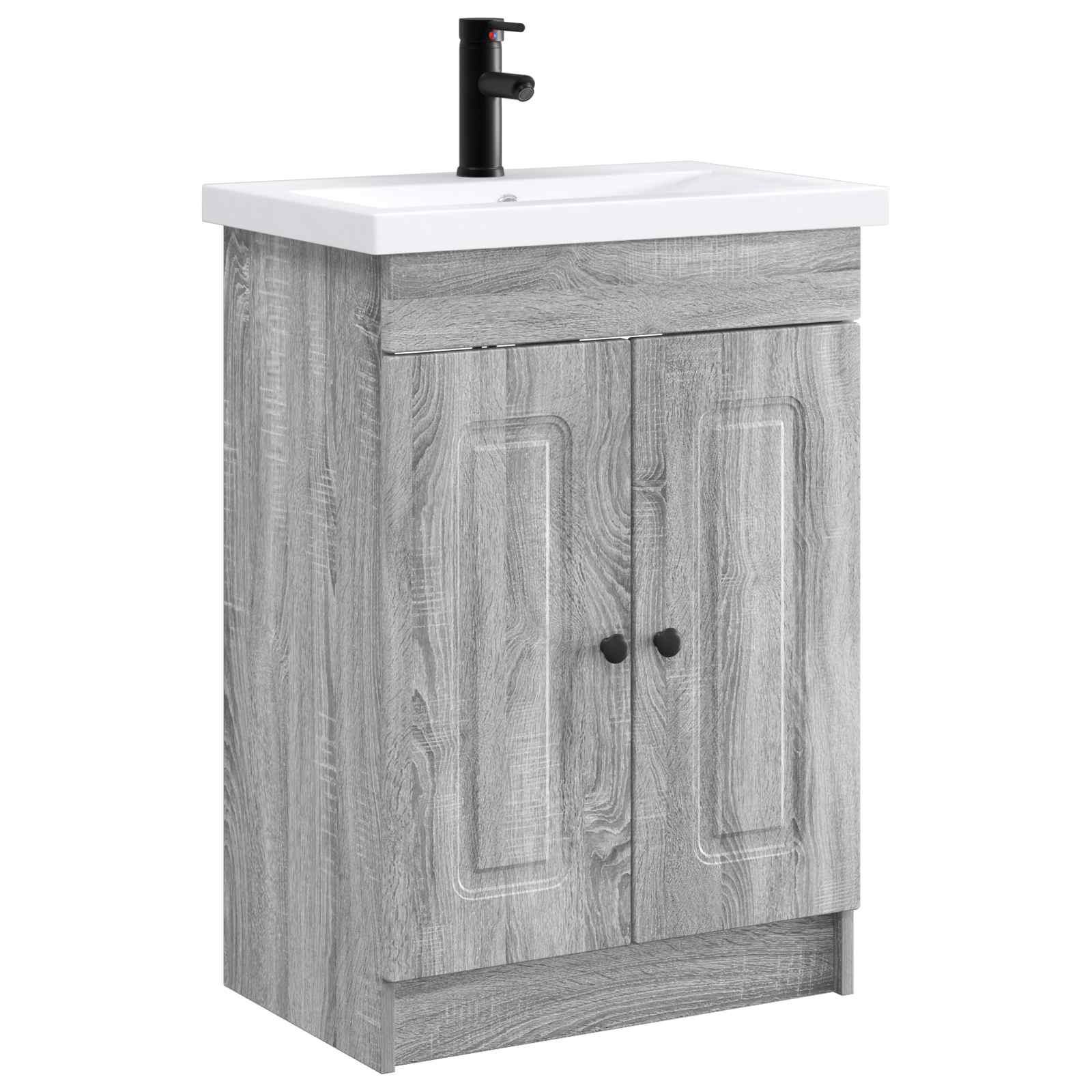 Badezimmermöbel-Set Grau Sonoma 78,5 x 37,5 x 81 cm