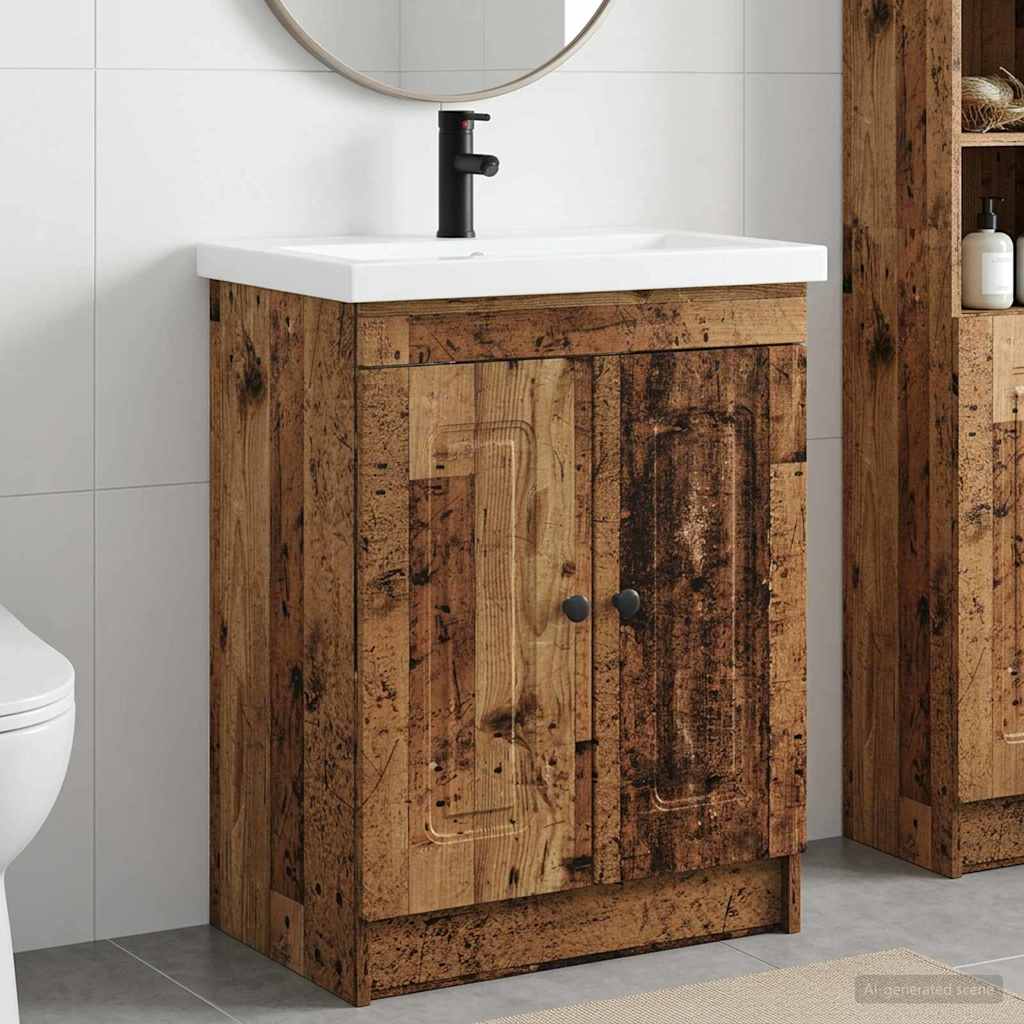 Badezimmermöbel-Set Altholz 78,5 x 37,5 x 81 cm Holzwerkstoff